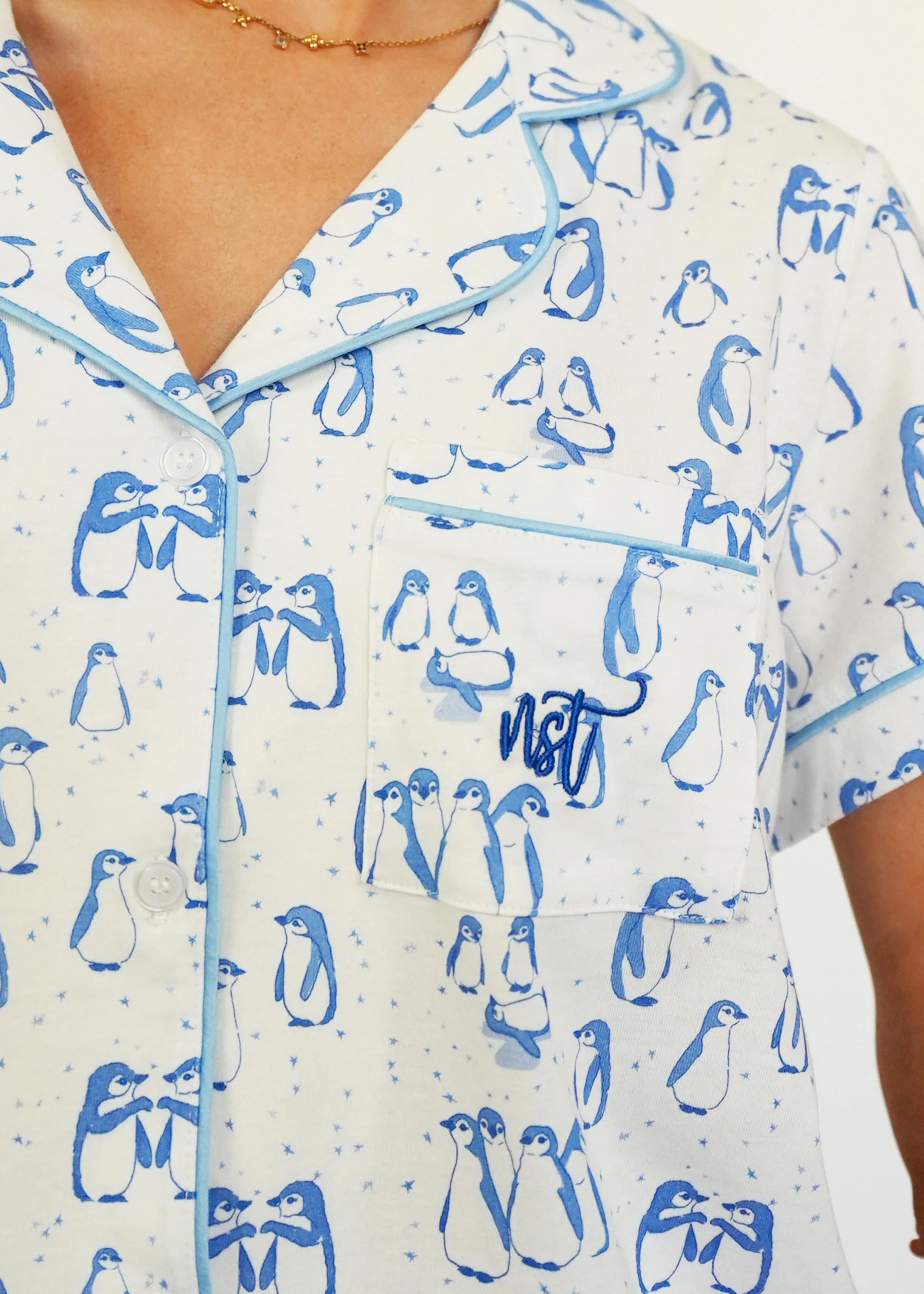 Penguin Pals Jersey Knit Cotton Short PJ Set - Image 5