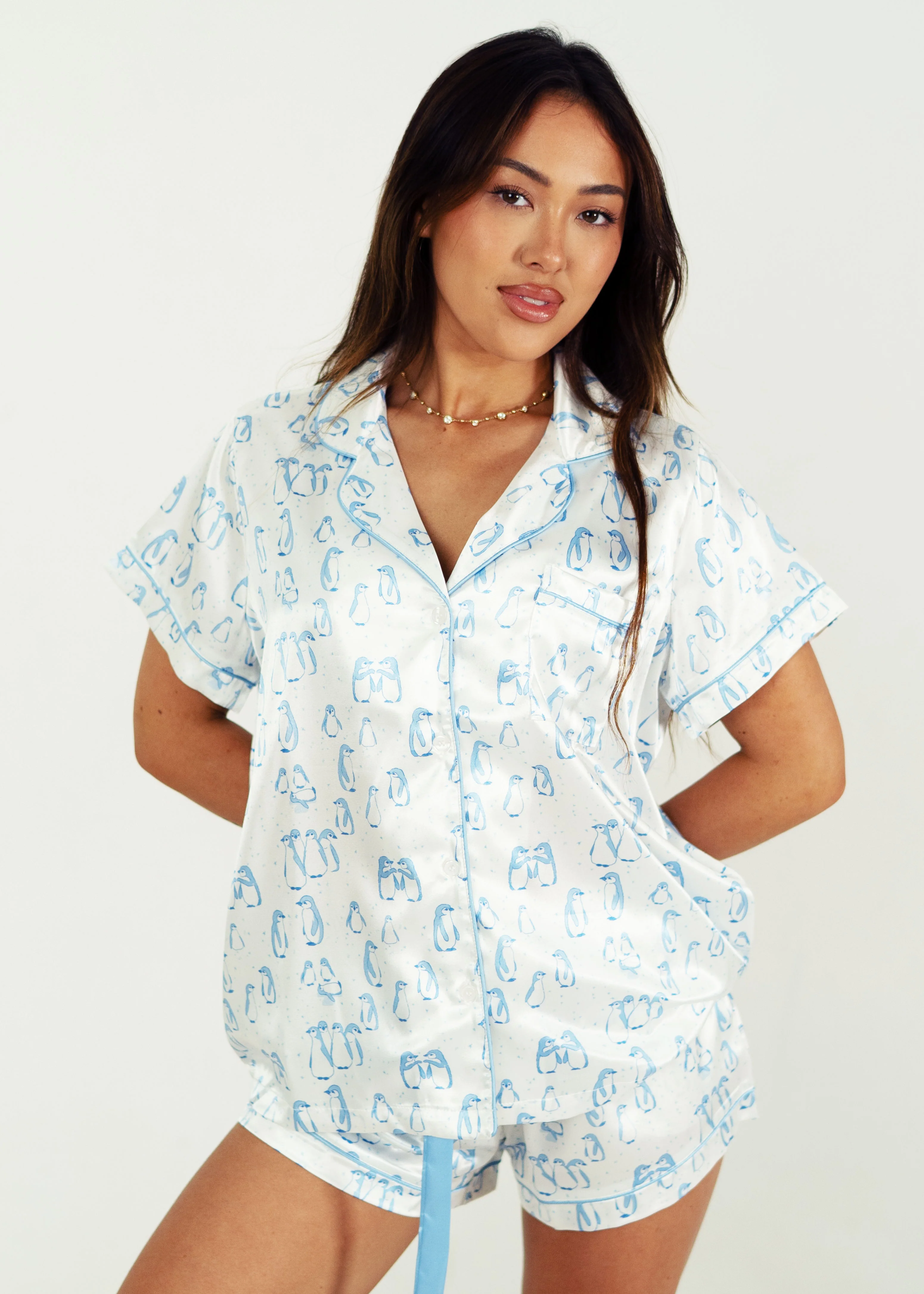Penguin Pals Short Satin PJ Set