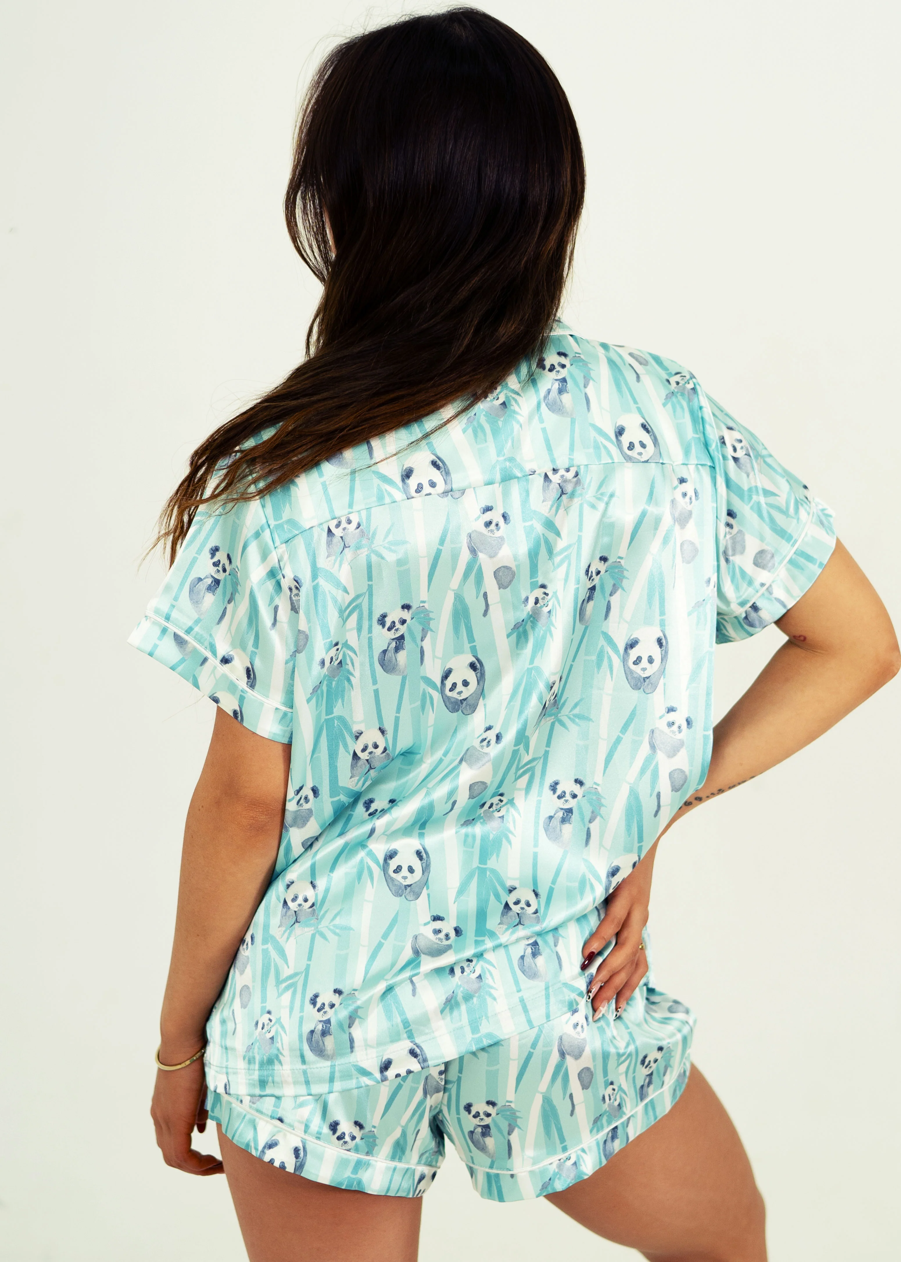 Playful Pandas Short Satin PJ Set - Image 7