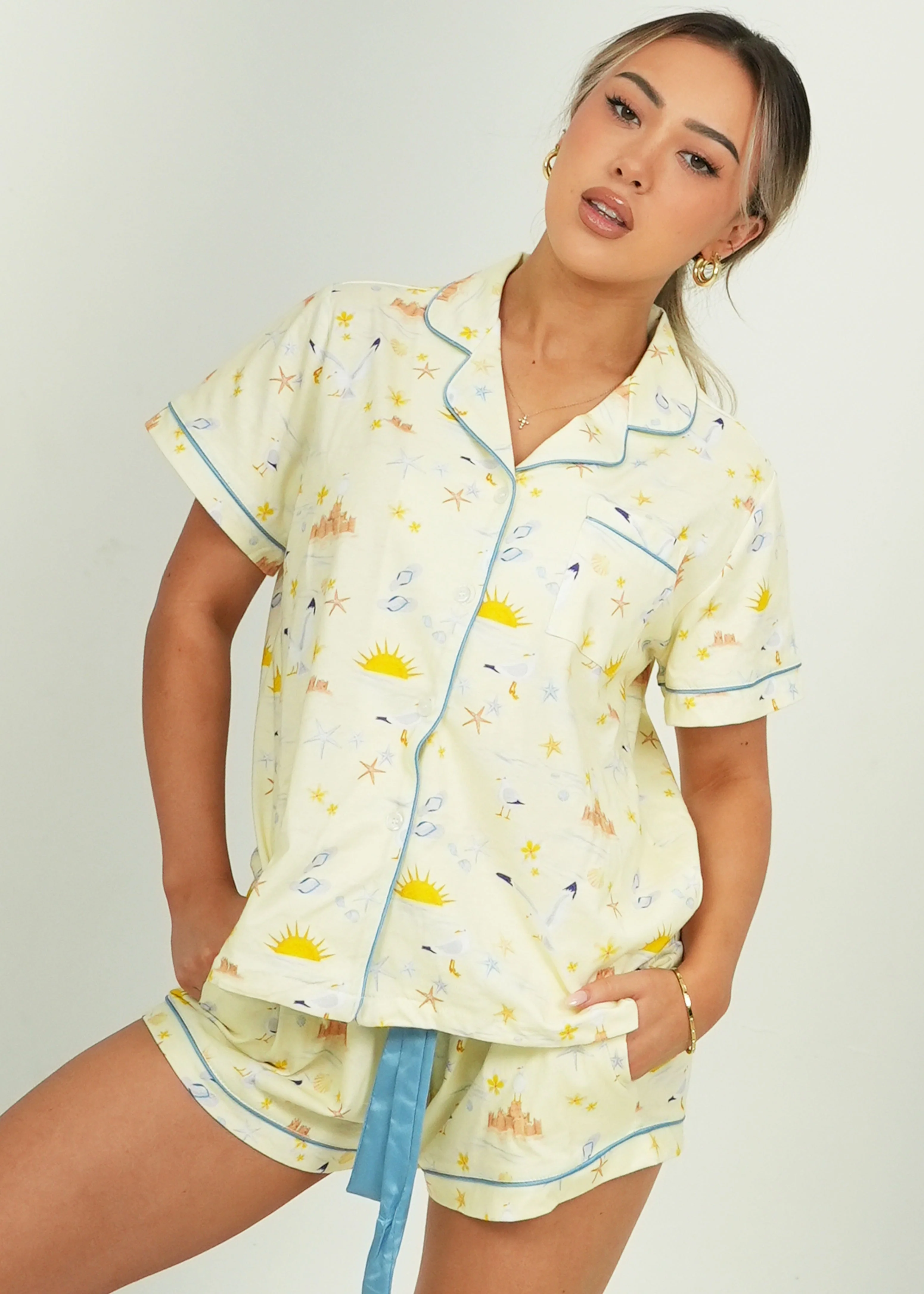 Sand Castles Jersey Knit Cotton Short PJ Set - Image 10