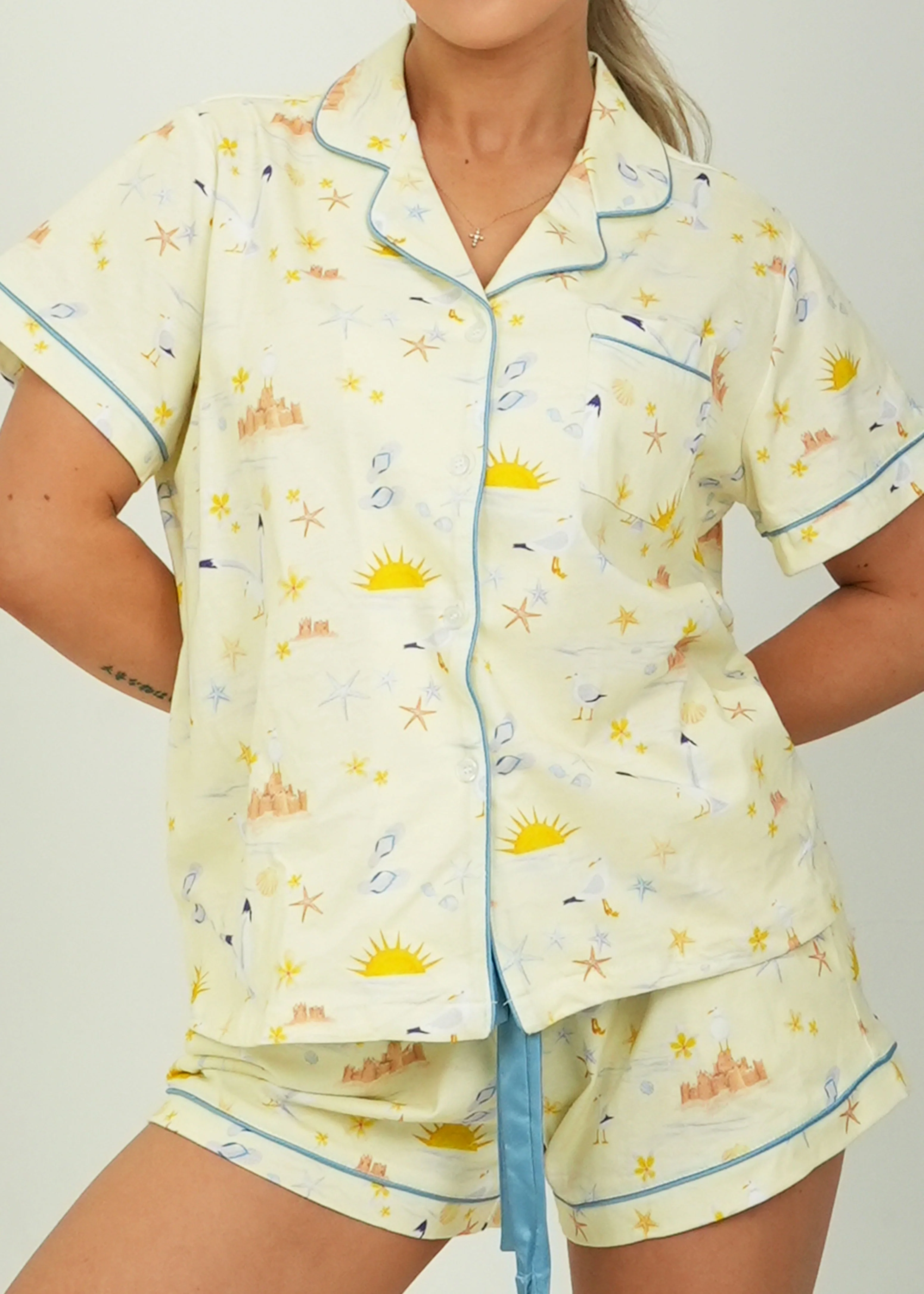 Sand Castles Jersey Knit Cotton Short PJ Set - Image 3