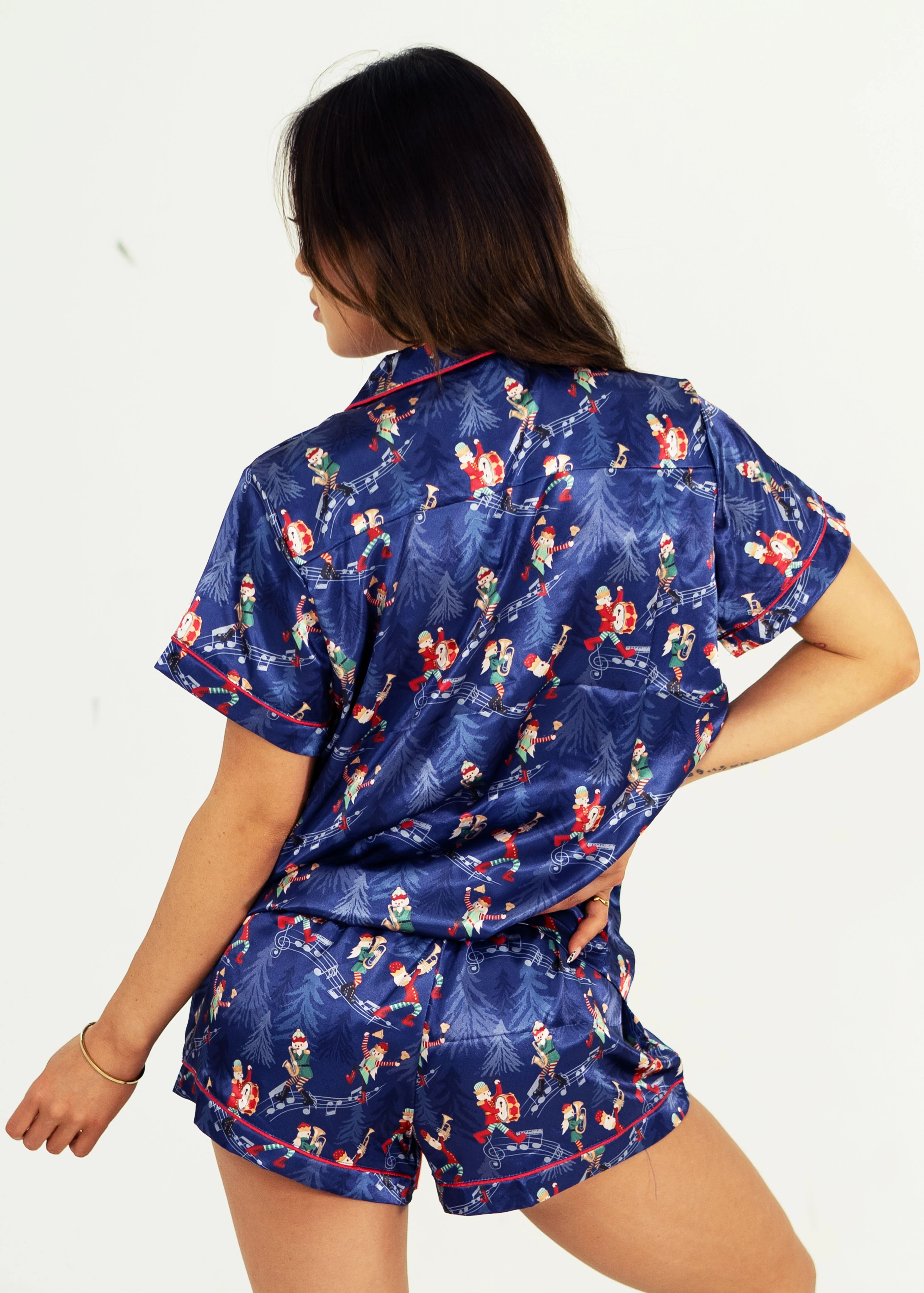 Santa's Workshop Short Satin PJ Set - Image 7