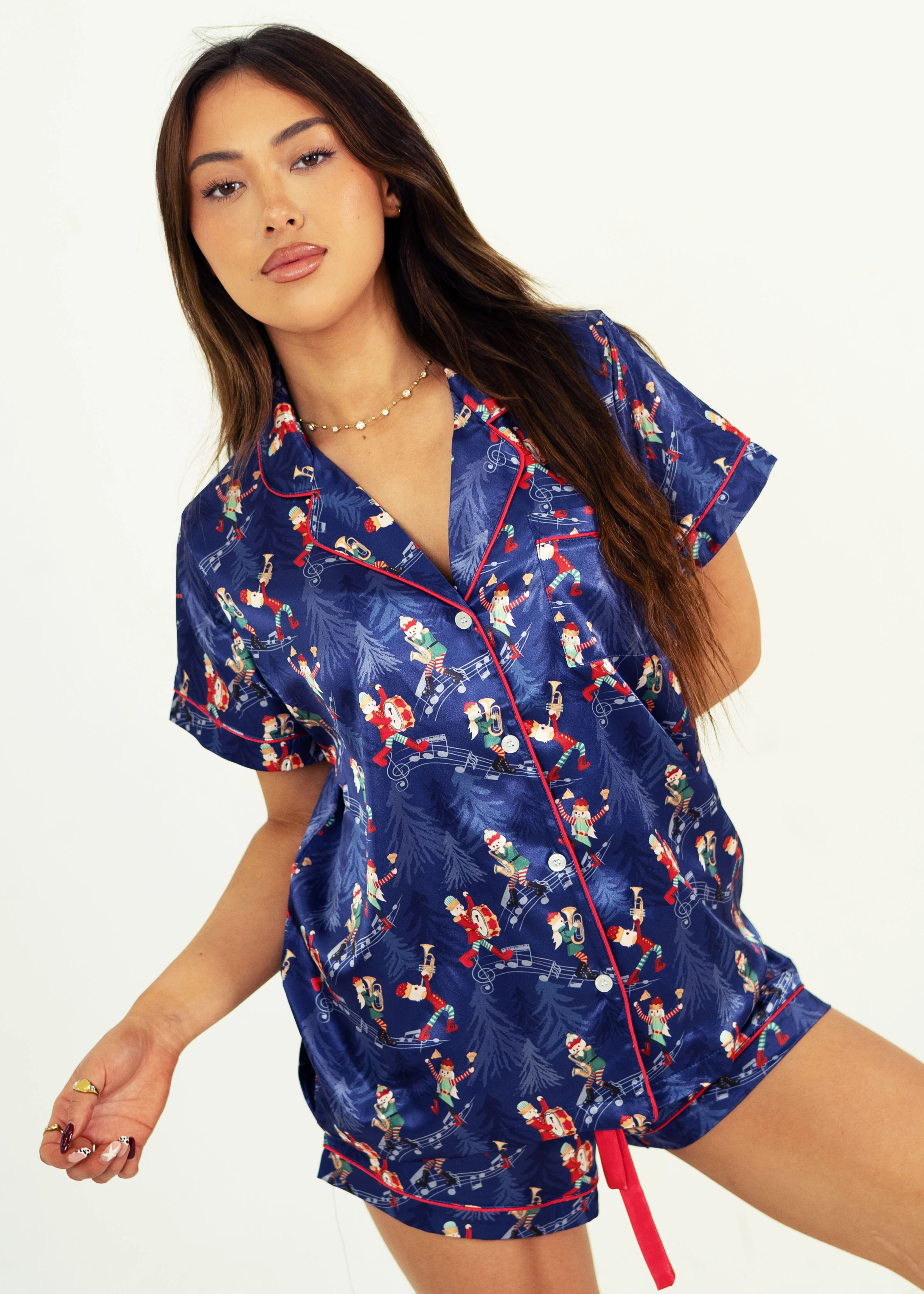 Santa's Workshop Short Satin PJ Set - Image 8