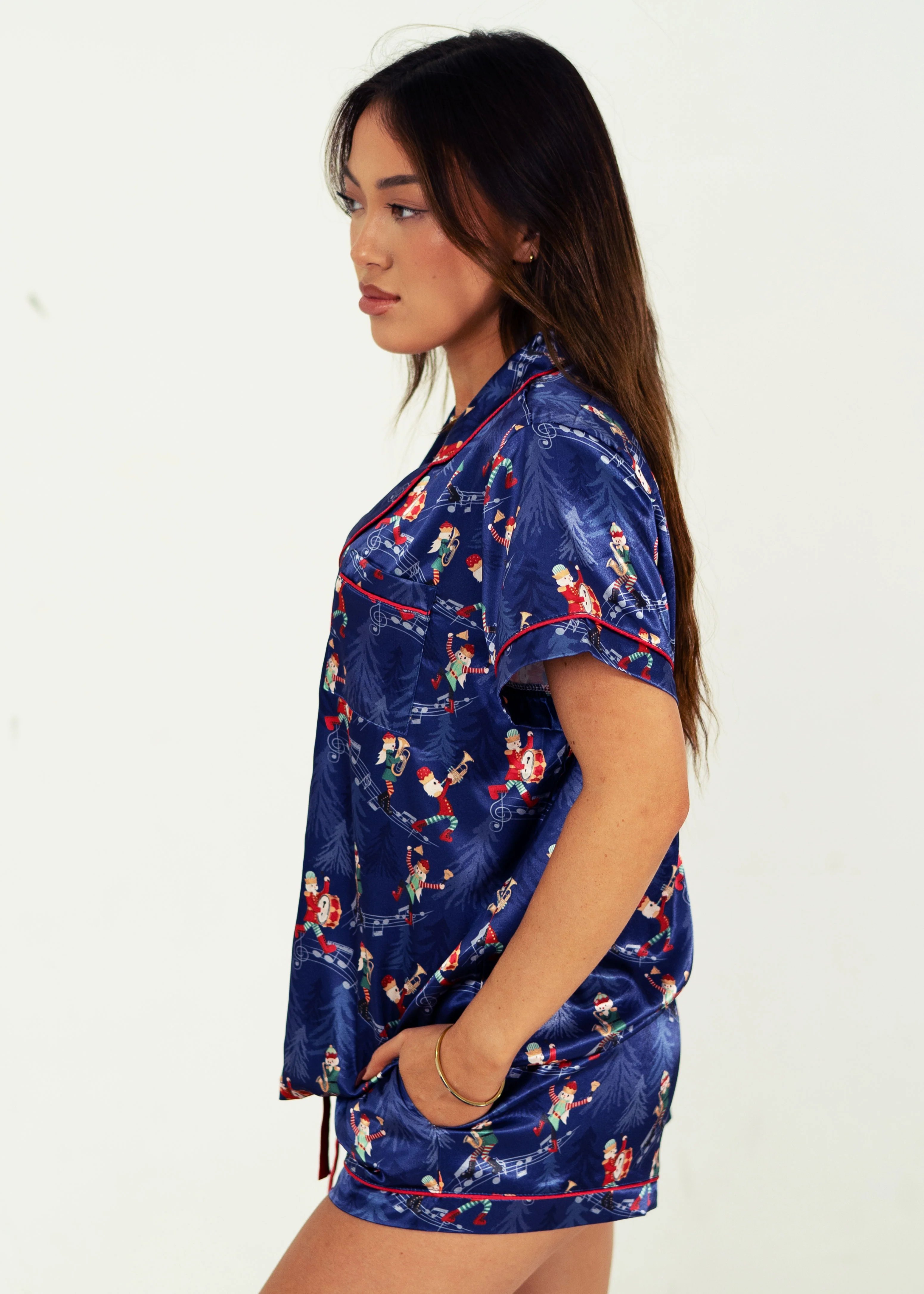 Santa's Workshop Short Satin PJ Set - Image 9