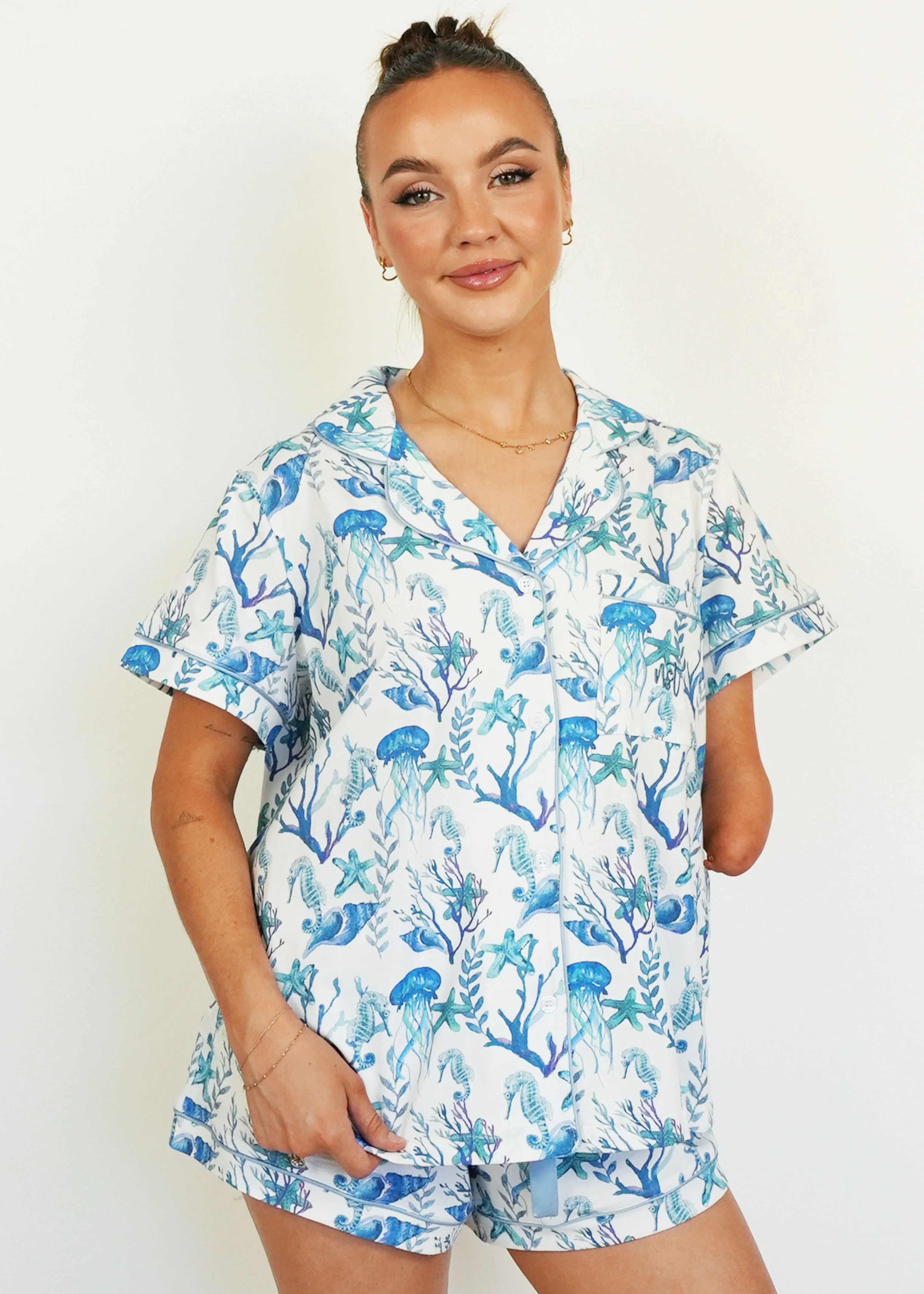 Sea life Jersey Knit Cotton Short PJ Set