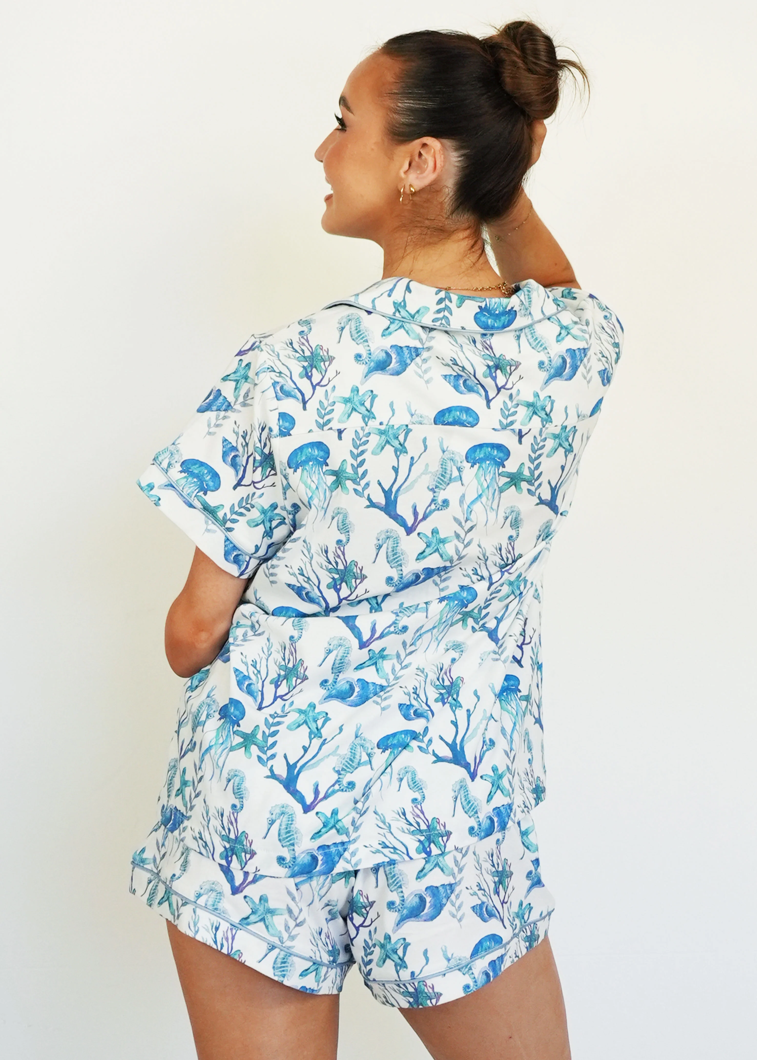 Sea life Jersey Knit Cotton Short PJ Set - Image 5