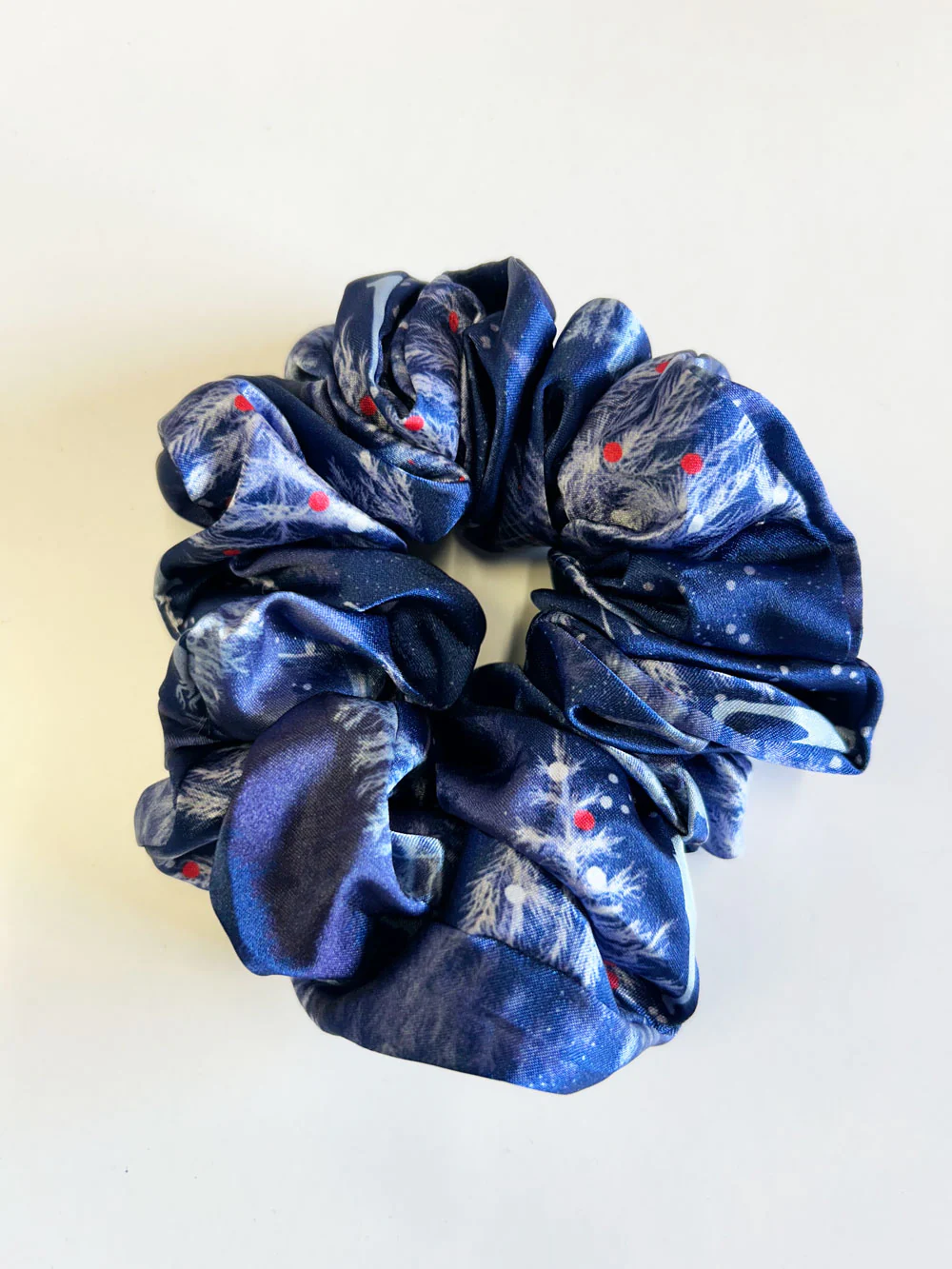 Snowy Night Christmas Satin Scrunchie