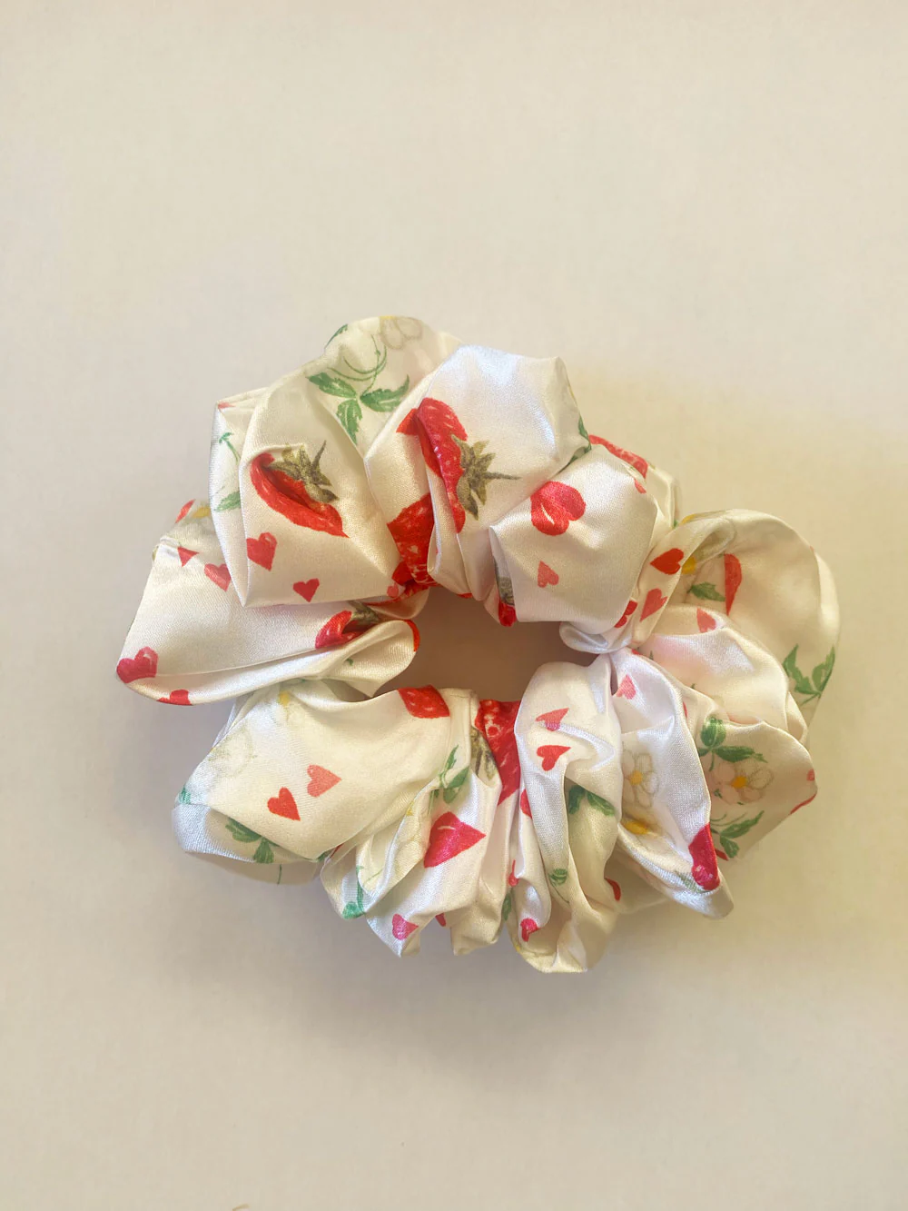 Strawberries Satin Hair Scrunchie