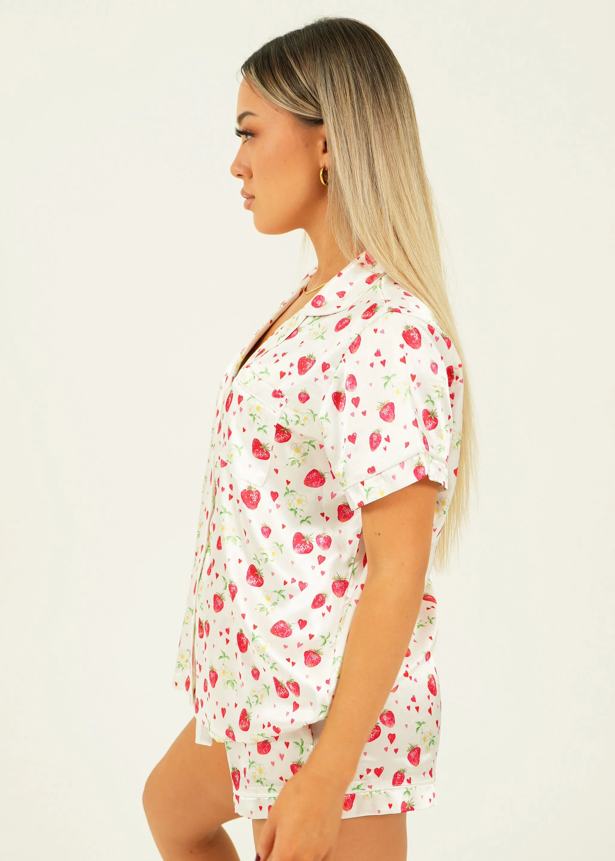 Strawberries Satin Short Pajama Set - Image 4