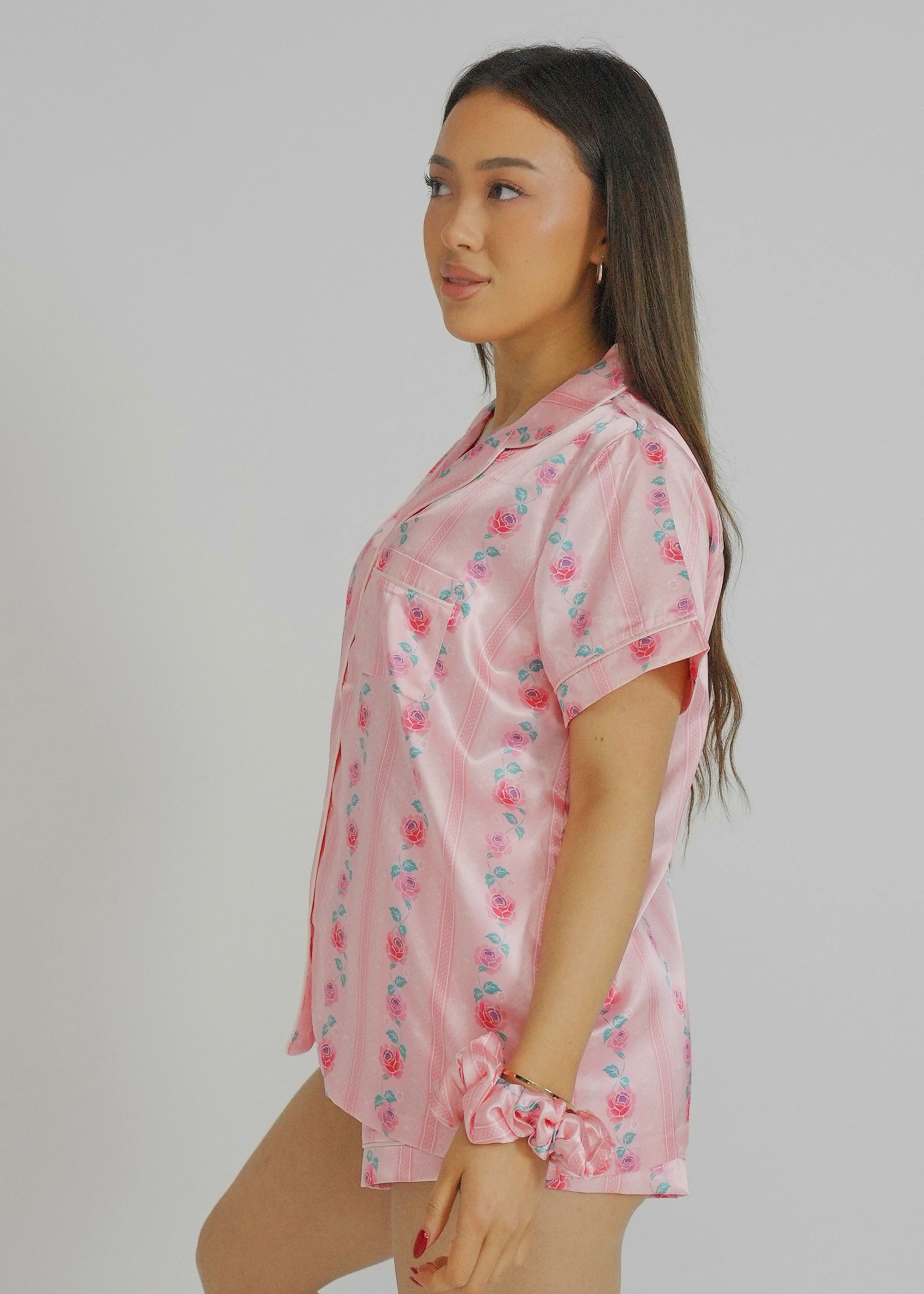 Sugar Blossom Short Satin PJ Set - Image 3