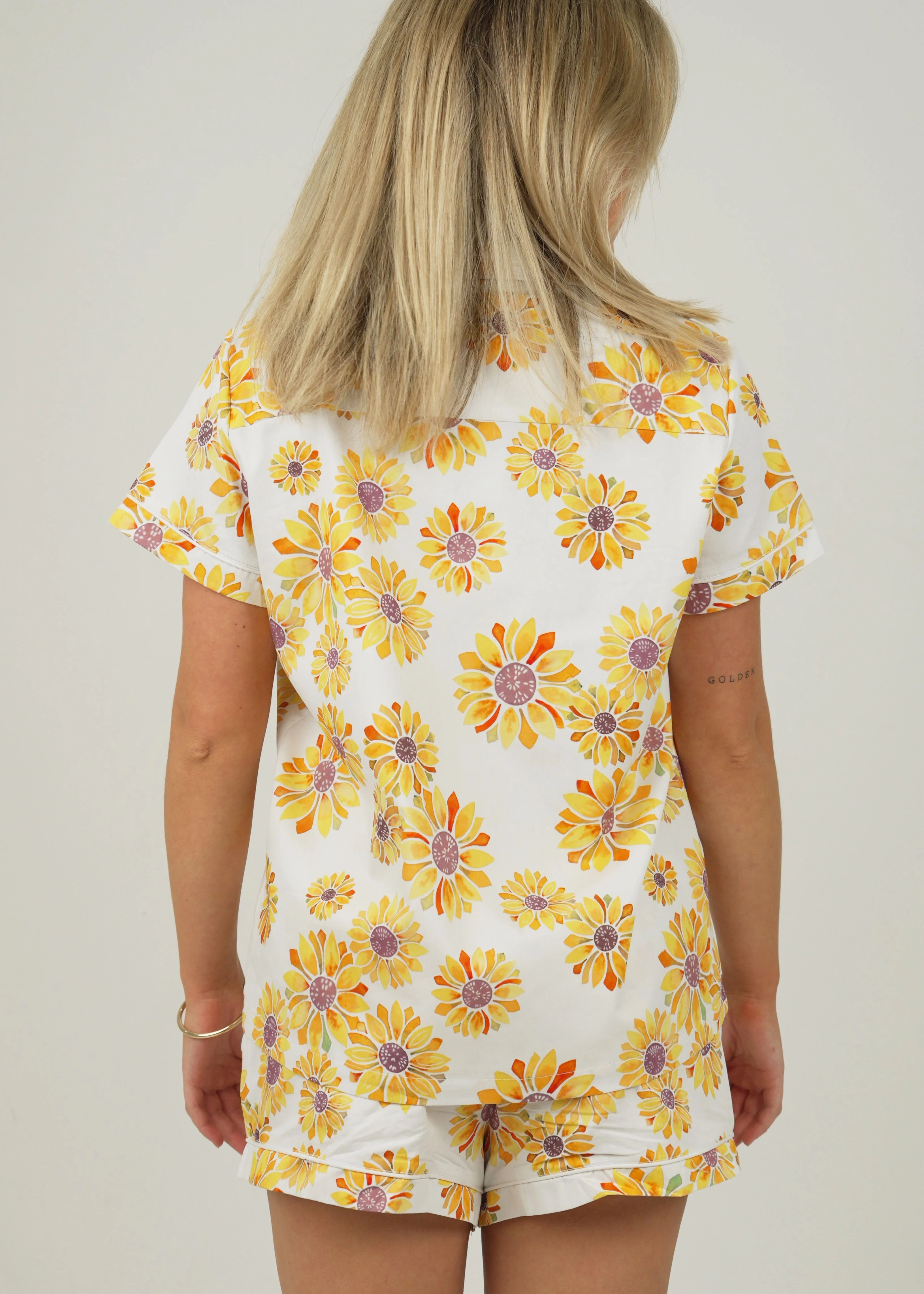 Sunflower Cotton Short Pajama Set - Image 3