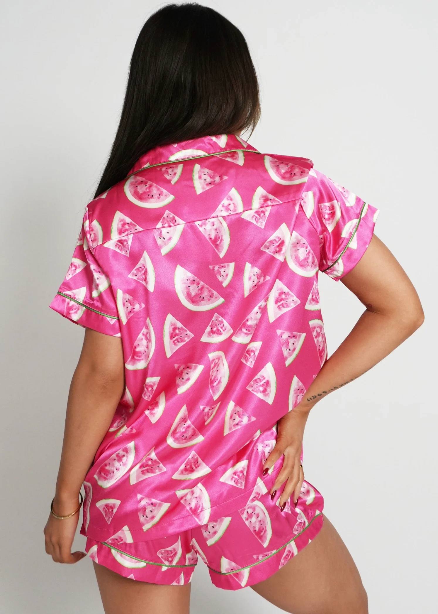 Watermelon Fruit Satin Short Pajama Set - Image 2