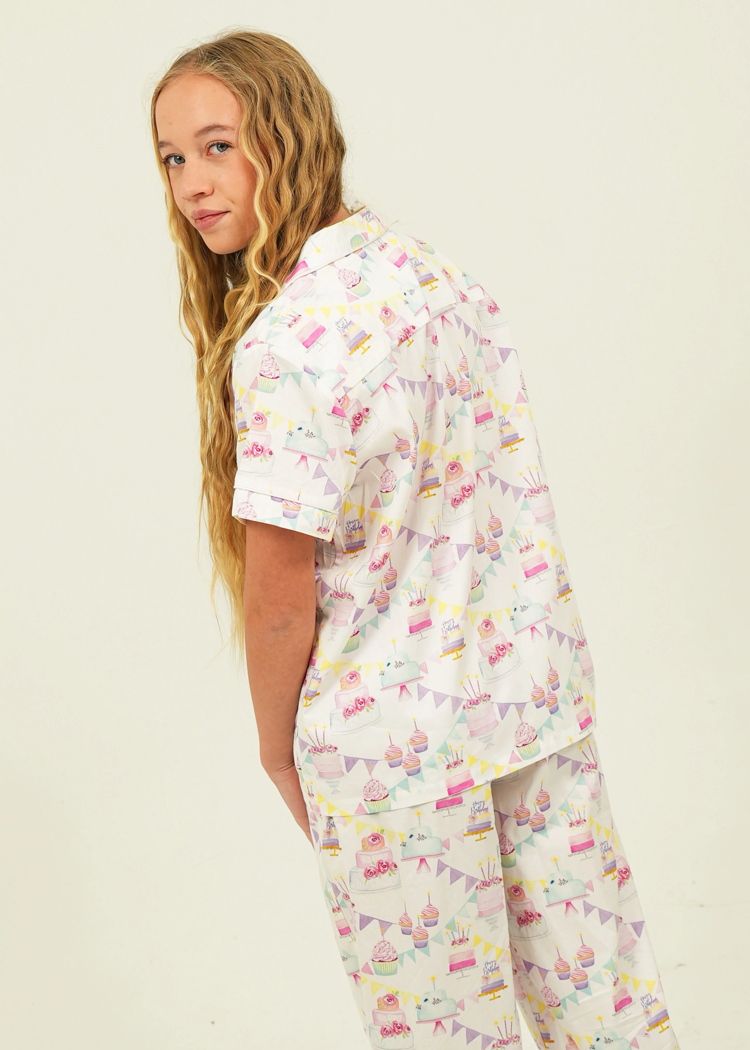 Womens Birthday Cotton Long Pajama Set - Image 3