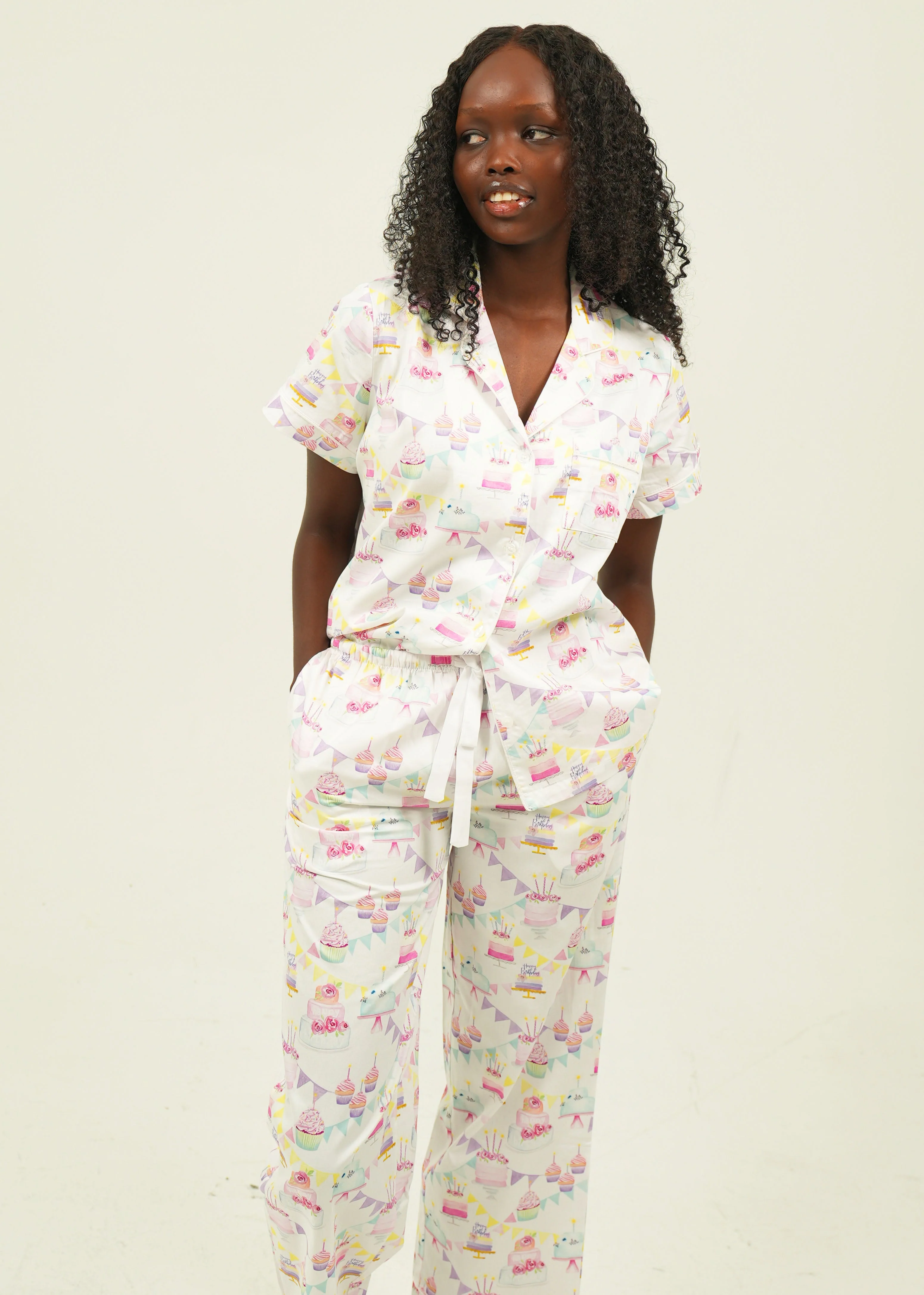 Womens Birthday Cotton Long Pajama Set - Image 5