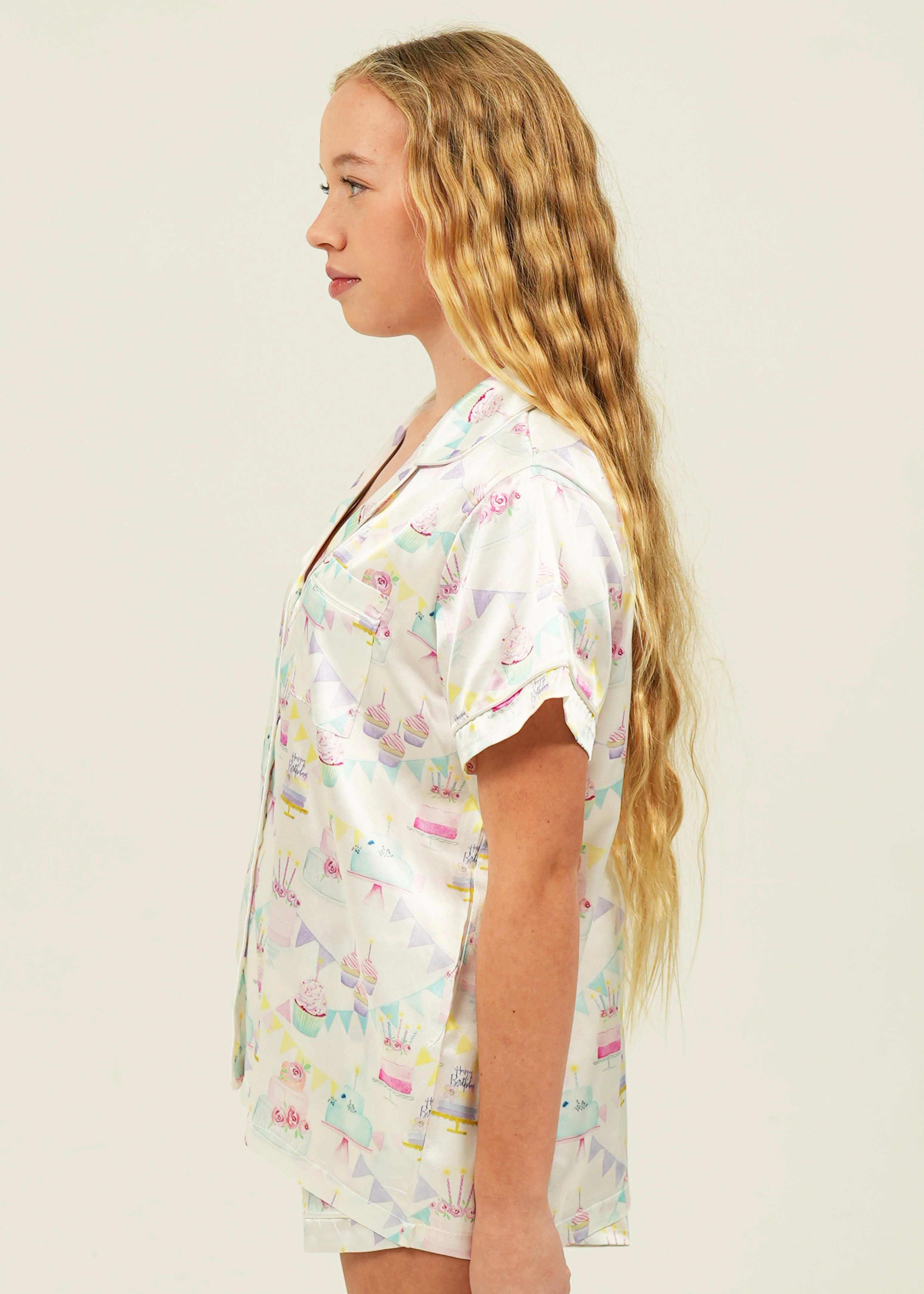 Womens Birthday Satin Short Pajama Set - Image 6