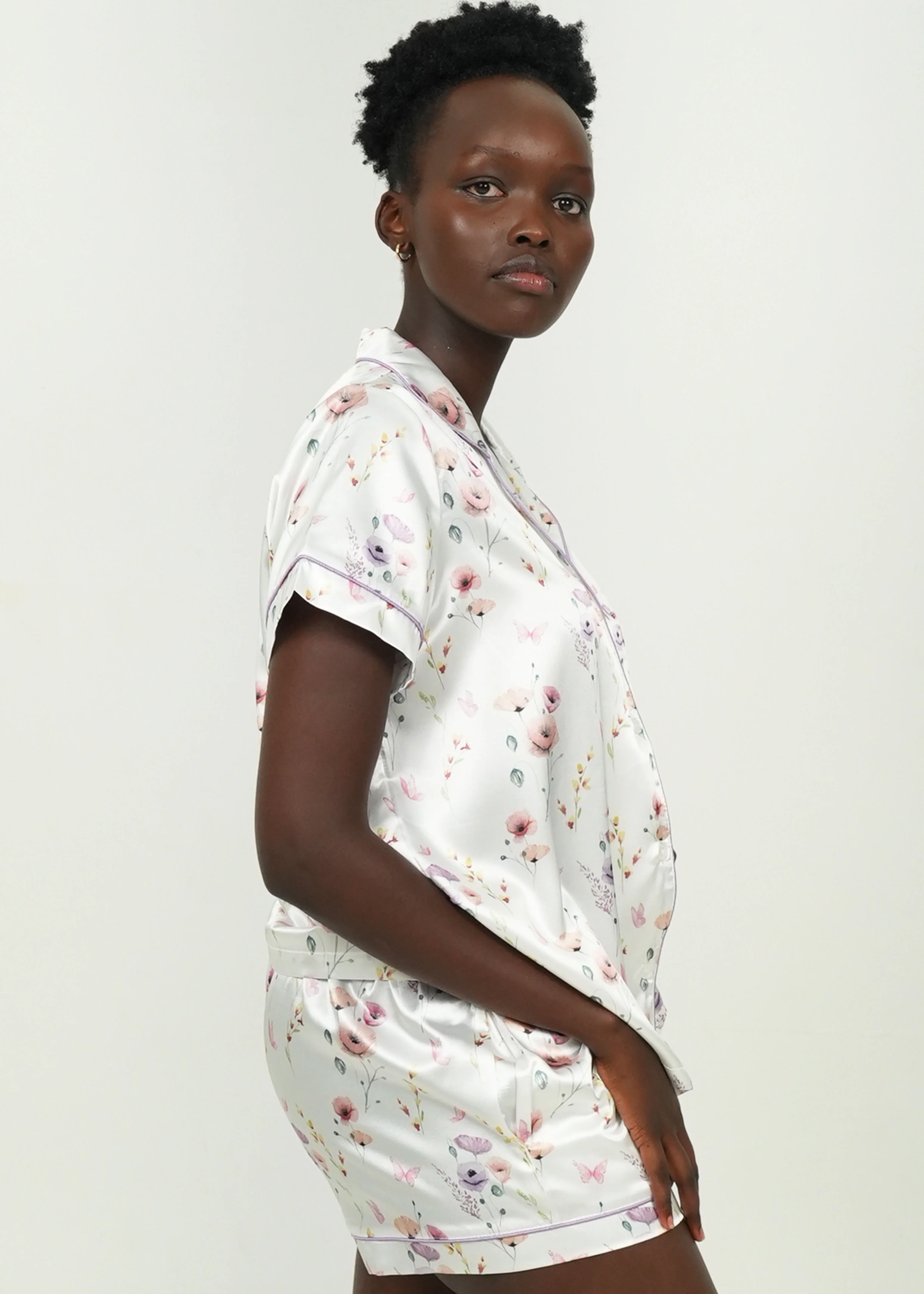 Women's Edge Of The Meadow Short Satin PJ Set - Image 2