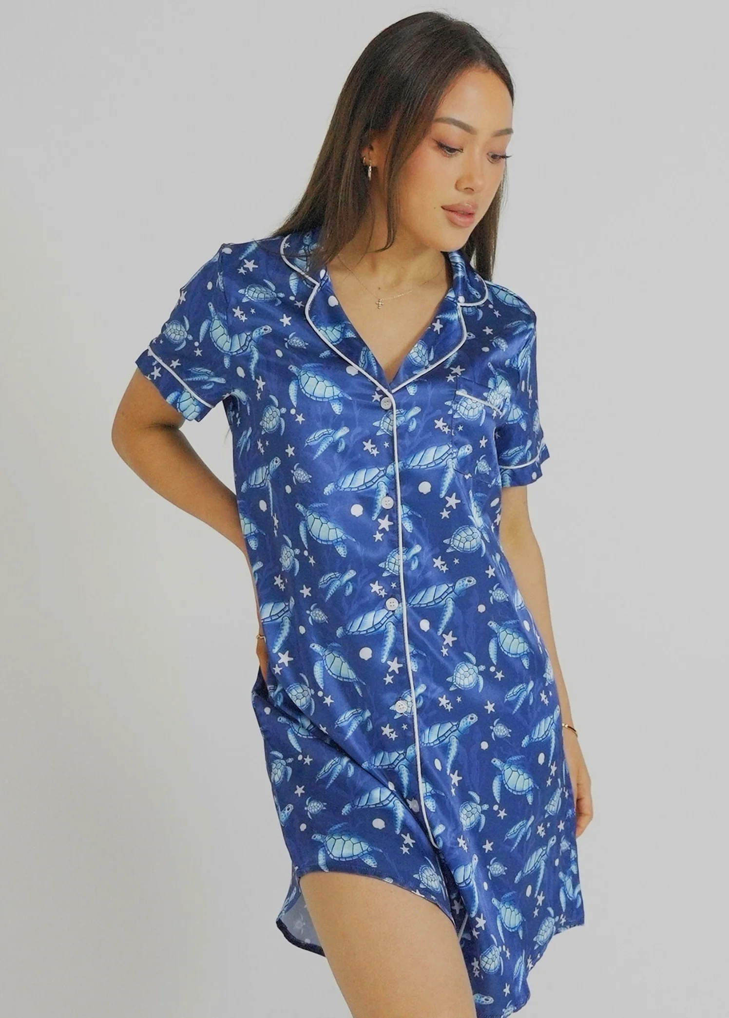 Womens Find The Current Navy Night Shirt - Image 4