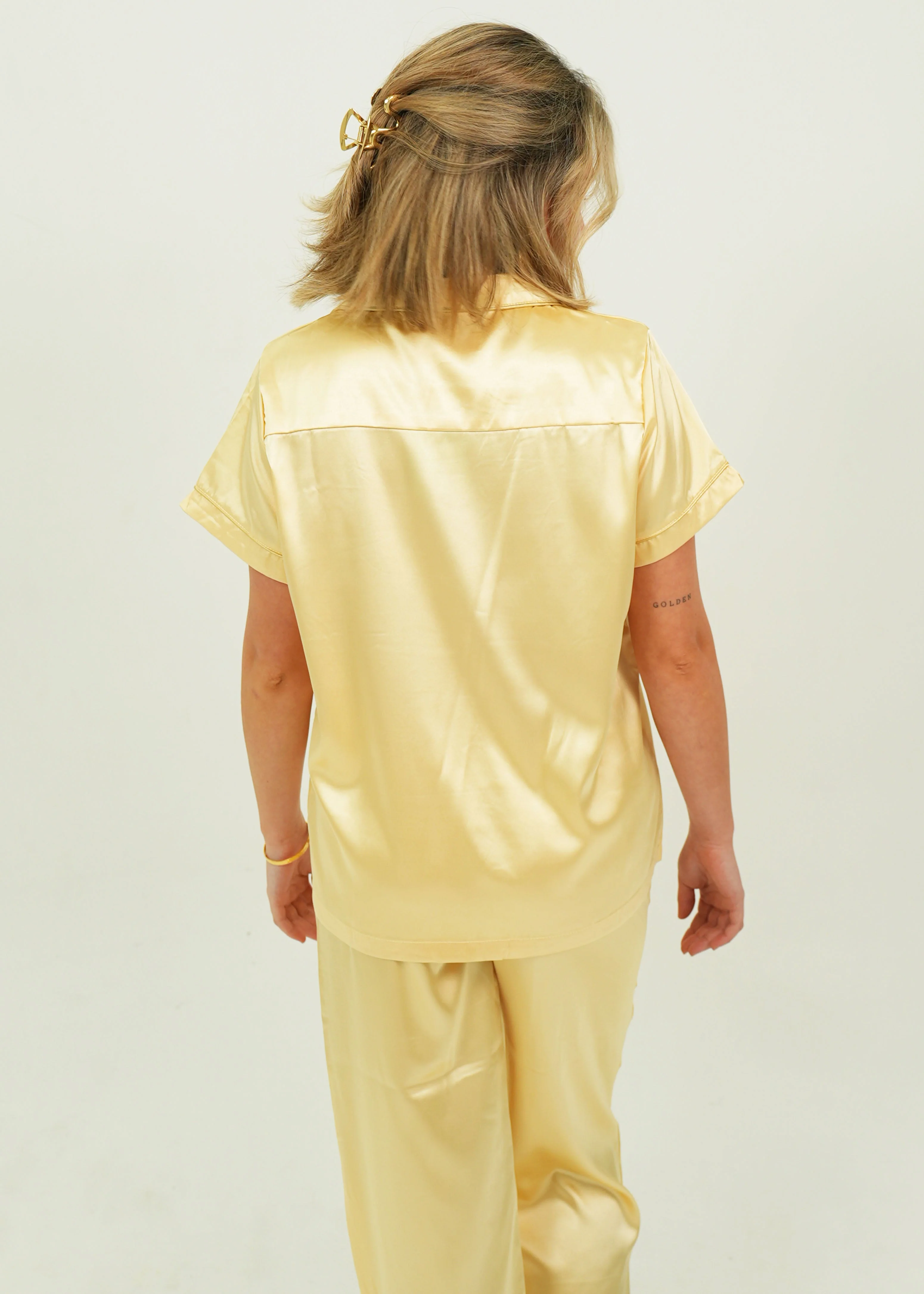 Womens Golden Ticket Satin Long Pajama Set - Image 5