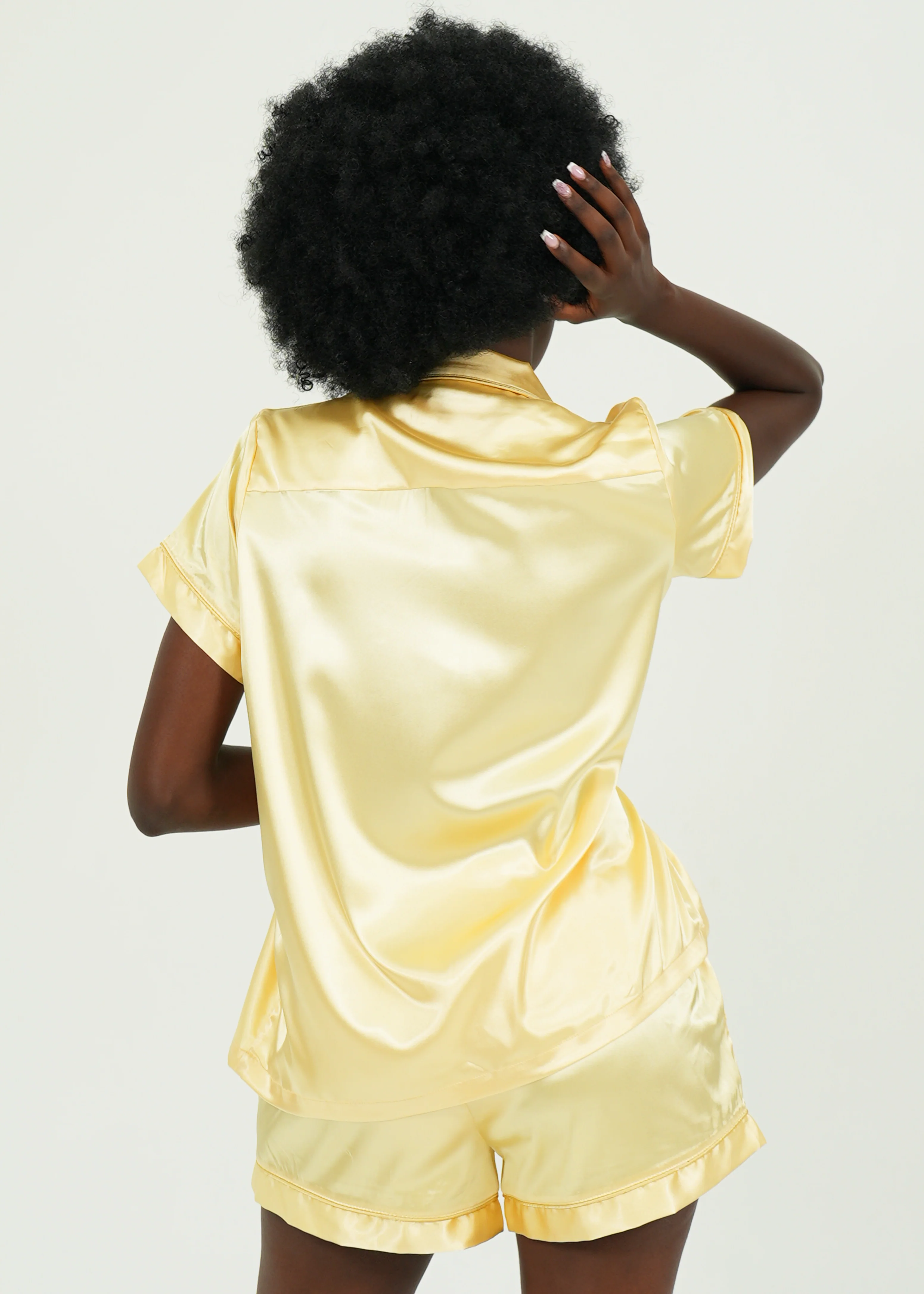 Womens Golden Ticket Satin Short Pajama Set - Image 2