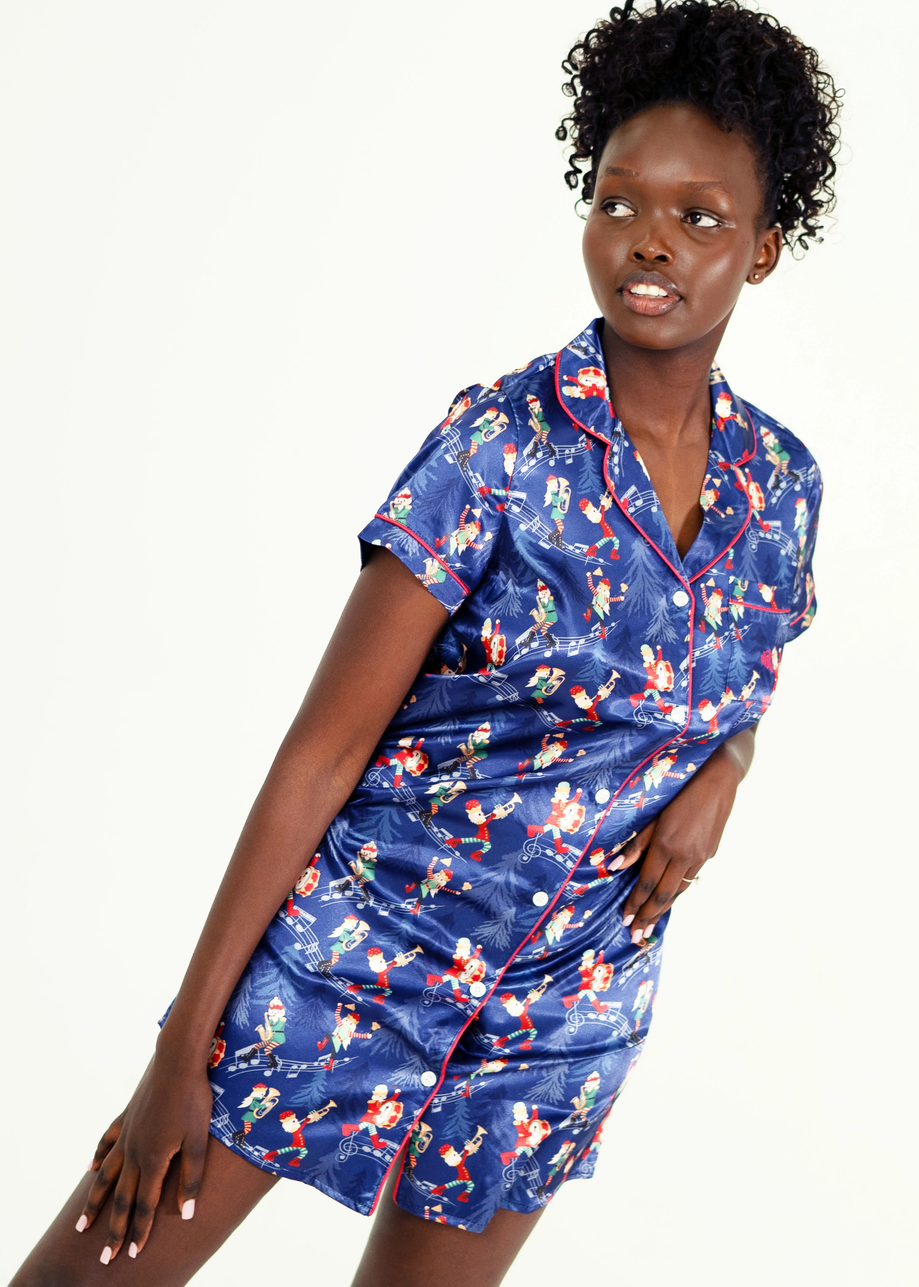 Womens Santa's Workshop Satin Night Shirt - Image 4