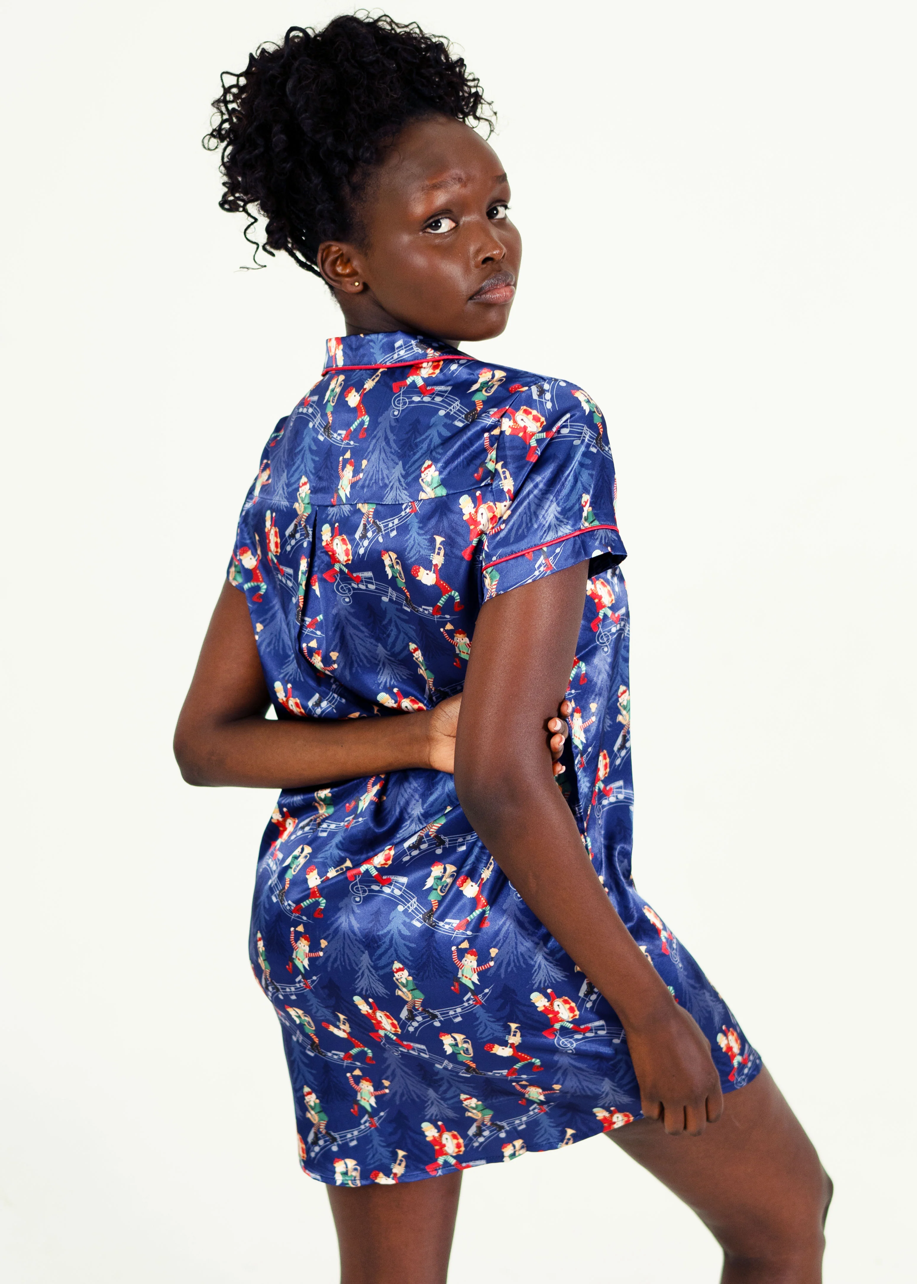 Womens Santa's Workshop Satin Night Shirt - Image 5