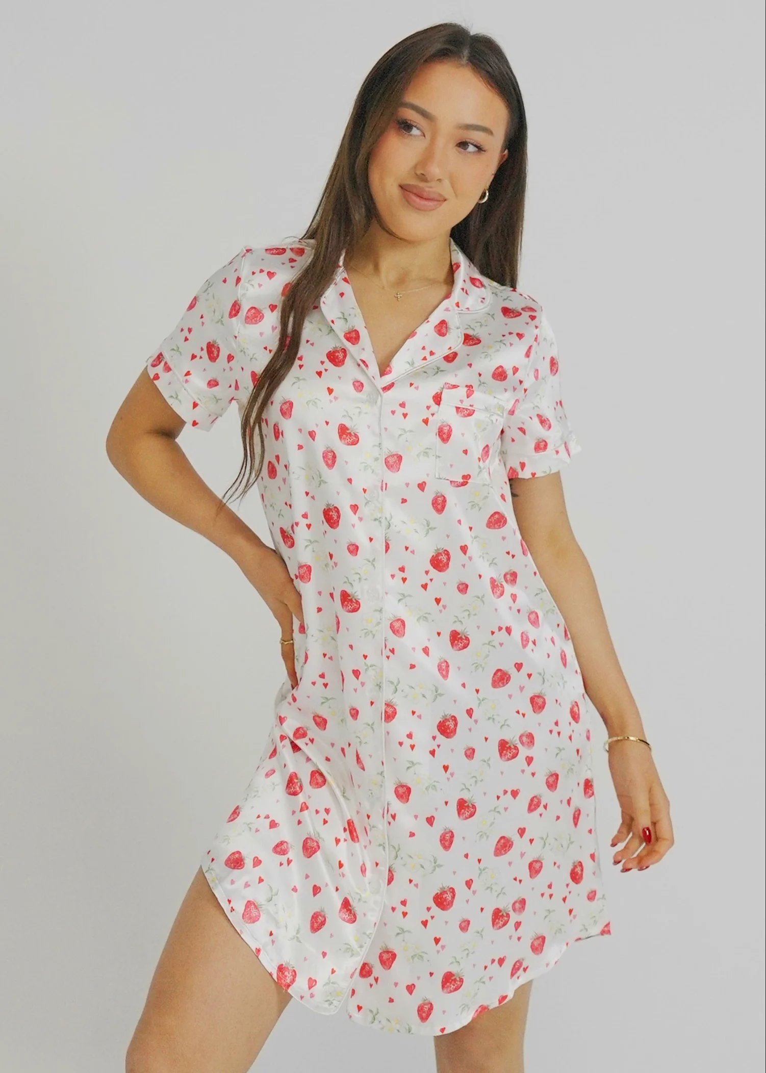 Womens Strawberries Night Shirt
