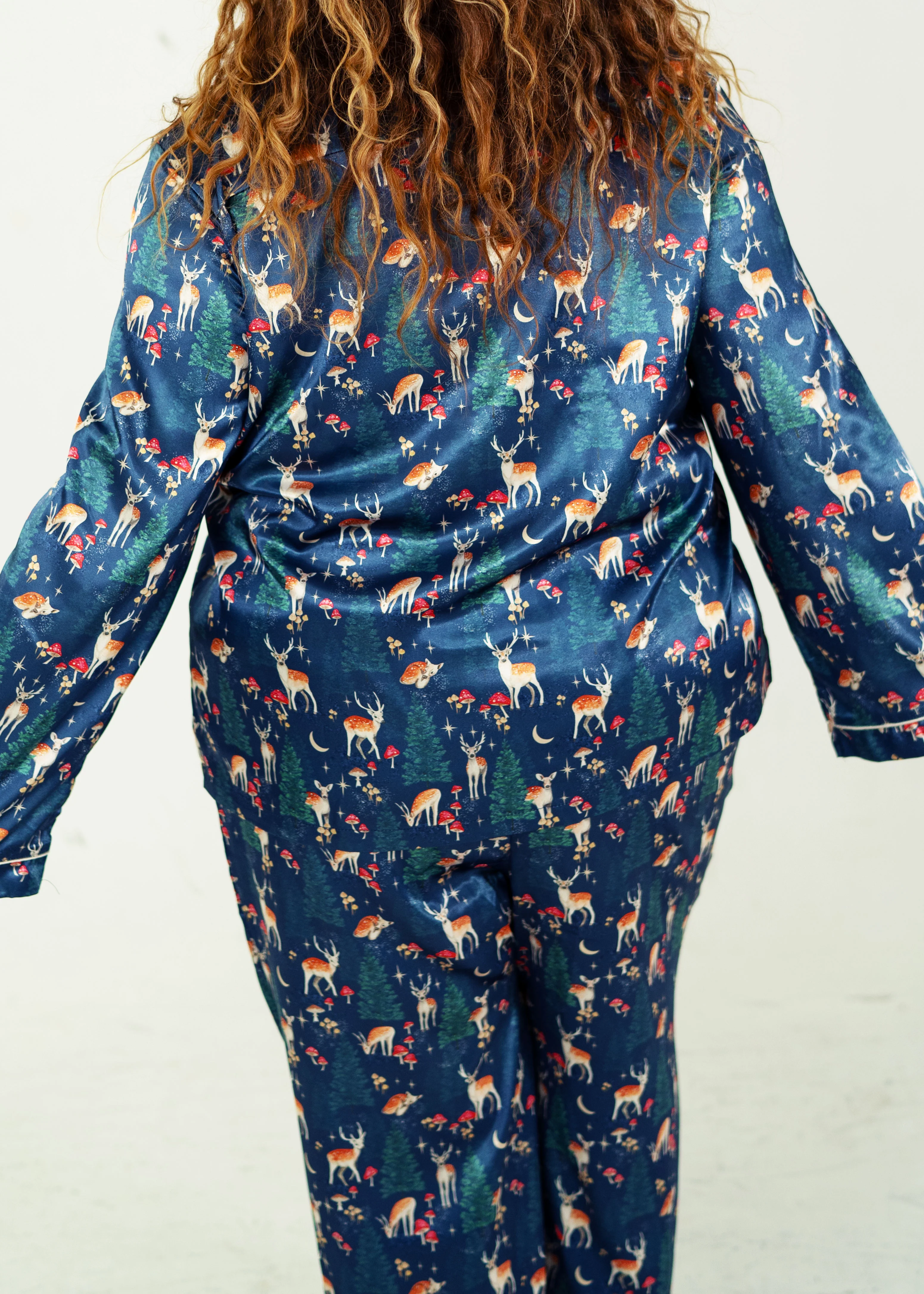 Woodland Dreams Satin Long Top/ Long Pants PJ Set - Image 6