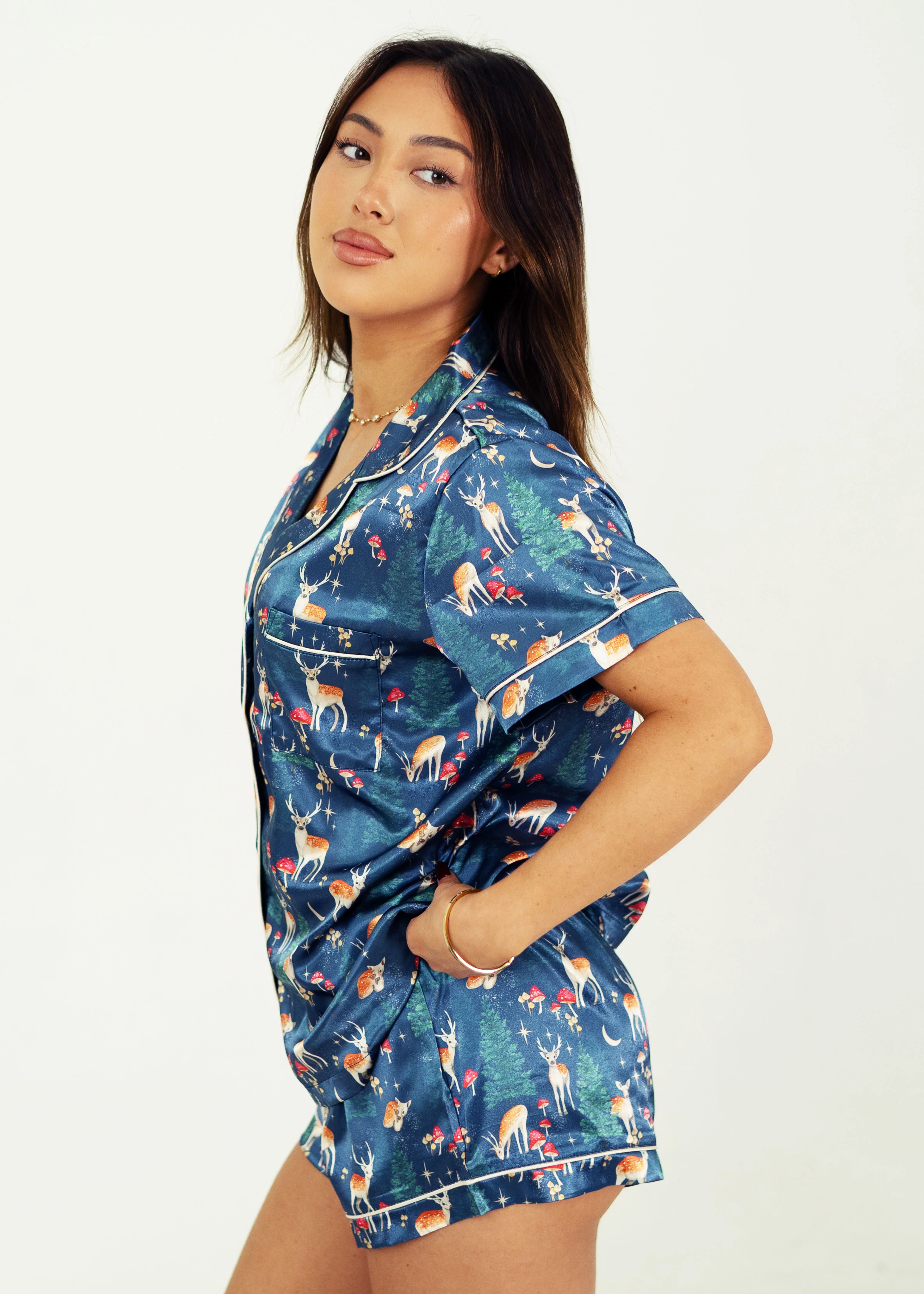 Woodland Dreams Short Satin PJ Set - Image 4