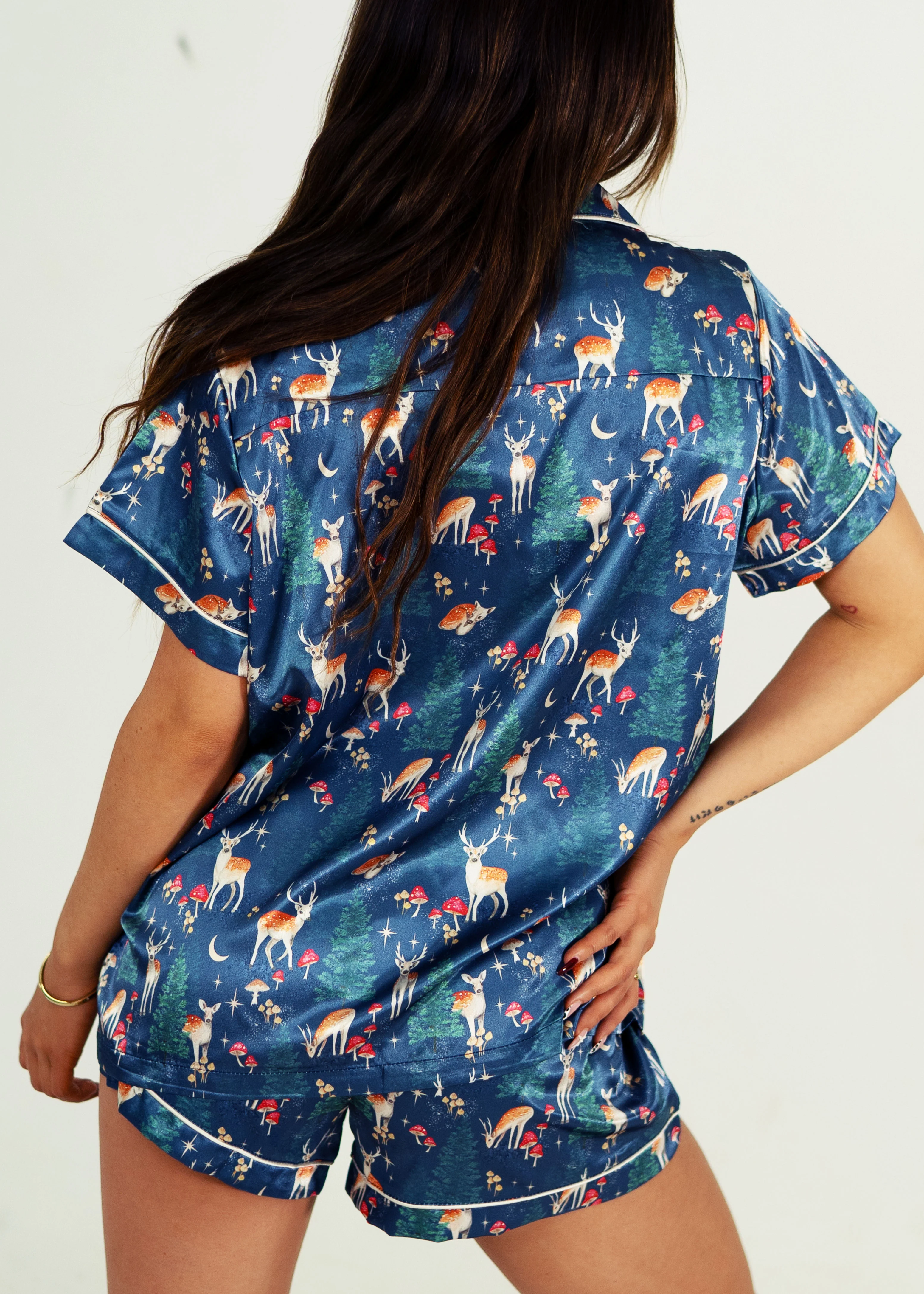 Woodland Dreams Short Satin PJ Set - Image 5
